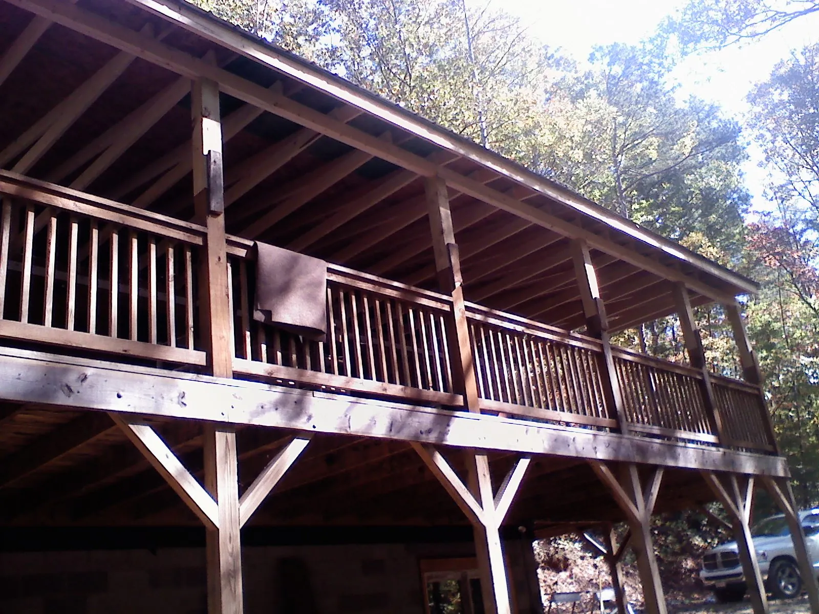 Timber framing under a new elevated porch and deck — Roof Leak Repair in Sayreville by Roofing Brothers